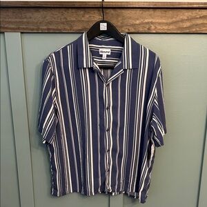 Abound Navy and White Striped Shirt NWT